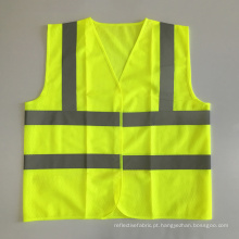 ANSI107 jaqueta amarela de malha de segurança de moto com fita reflexiva padrão
